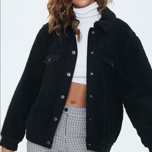 Reversible denim and faux shearling jacket